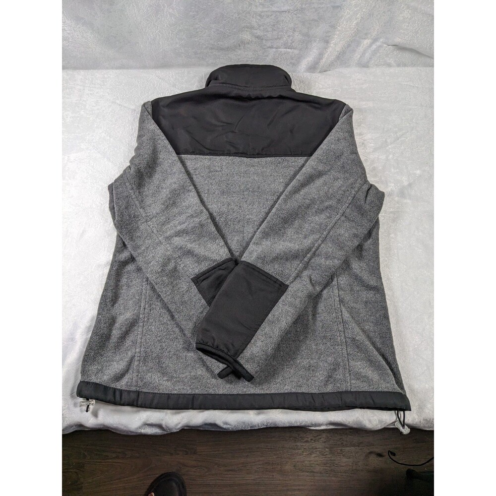 Free Country Women's Large Colorblock Fleece Hybrid Full Zip Jacket Gray Black - Picture 2 of 8